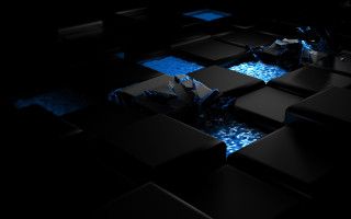 Black blue abstract squares 3d - abstract background free wallpaper