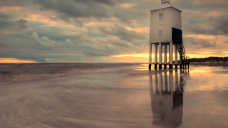 White tower beach ocean sunset - top of a beach next free wallpaper for desktop