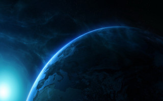 Blue planet bright light space 2 - a blue planet free wallpaper