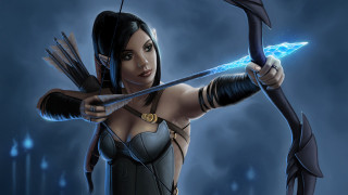 Elf archer lightning bow jewelry - a costume holding free wallpaper