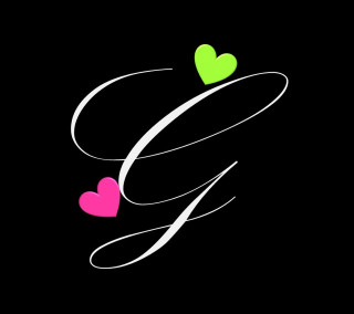 Hearts black background letter g - computer graphic free wallpaper for tablet