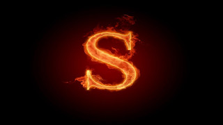 Fire letter s black background 4 - a red glow free wallpaper