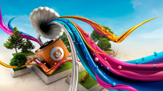 Colorful object horn mouth blue - mouth free wallpaper