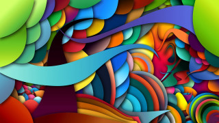 Colorful abstract curved swirl vibrant - psychedelic art free wallpaper