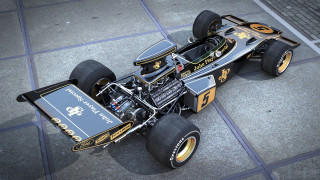 Car yellow black front wheel - a tile floor free wallpaper