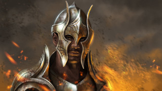Man helmet flames epic fantasy - the background and a sky in the background free wallpaper
