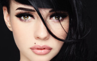 Black haired woman black dress - a black tie free wallpaper for desktop