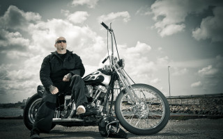 Man motorcycle sunset clouds outdoors - jimmy nelsson free wallpaper