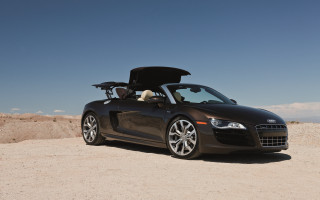 Car dog desert openhood 3D - the desert free wallpaper for desktop