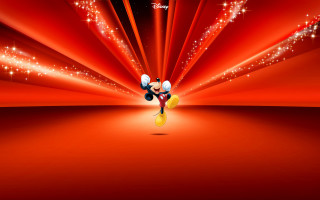 Mickey mouse red stars holography - a red light in the background free wallpaper