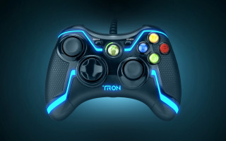 Black controller blue lights gradient - a blue light free wallpaper for desktop