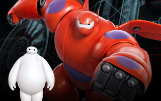 Red robot white ghost black - disney free wallpaper