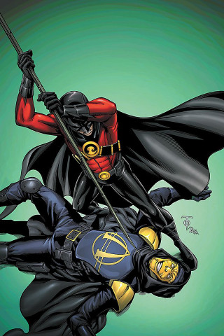 Batman robin flying in the - one holding free wallpaper for mobile