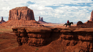 Desert horse rider mountain rocky - doug wildey free wallpaper for desktop