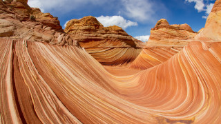 Desert wave mountain cloudy sky - white cloud free wallpaper