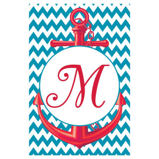 Red anchor monogram m cooper - free retro wallpaper for tablet