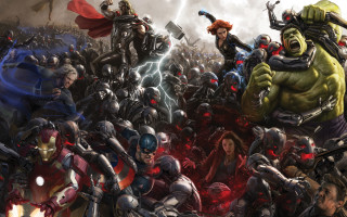 Avengers hulks battle painting red - a battle free wallpaper for desktop