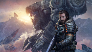 Armor robot mountains sunset city - a giant robot free wallpaper