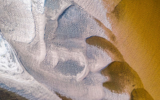 Birdseye beach ocean abstract mandelbrot - lyrical free wallpaper