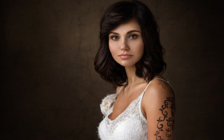 Woman tattoo white dress artnouveau - art nouveau free wallpaper