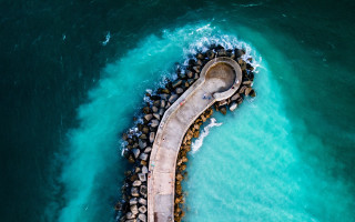Long pier ocean bubble planet - the ocean shore free wallpaper