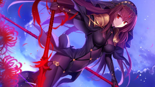 Woman sword flying purple armor - long hair and a sword free wallpaper