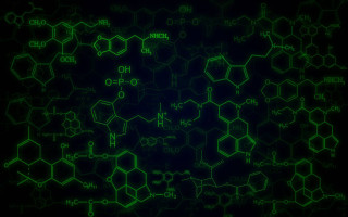 Green black background chemical structures - number free wallpaper