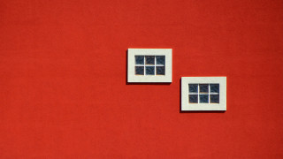 Red wall two windows black - ellsworth kelly free wallpaper