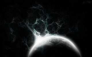 Space matte painting astronaut aurora - dark atmosphere free wallpaper for desktop