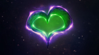 Neon heart glow stars aurora - star and dust free wallpaper for desktop