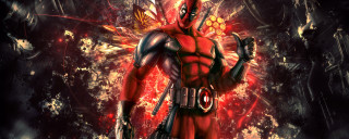 Deadpool gun red background paint - a splash of paint free wallpaper