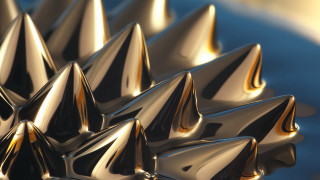Shiny metal objects abstract sculpture - sharp high detail free wallpaper