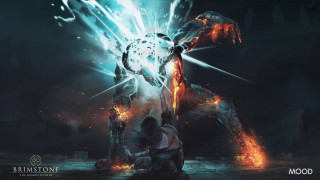 Dinosaurs battle fire smoke embers - fire and smoke free wallpaper