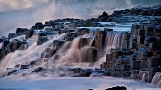 Waterfall rocks sky clouds nature - a bunch of rocks free wallpaper