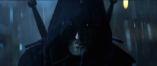 Hooded man glowing eyes rain - a hood free wallpaper for desktop