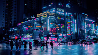 Cyberpunk city night rain reflection - cyberpunk city free wallpaper for desktop