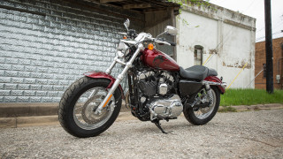 Red motorcycle street brick wall - a brick wall behind free wallpaper