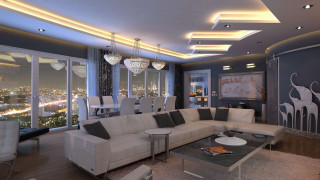 Living room couch comfortable relaxing - city free wallpaper