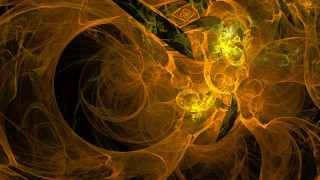 Yellow black fractal mandebrot abstract - a yellow center free wallpaper