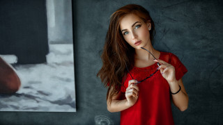 Red dress black object blue - prima free wallpaper