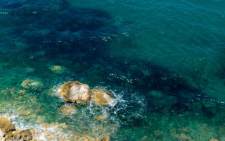 Water rocks boat person impressionist - andreas gursky free wallpaper for desktop