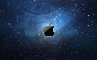 Apple starfield abstract aurora city - an apple logo free wallpaper