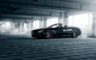Black sports car parking garage 7 - the window free wallpaper