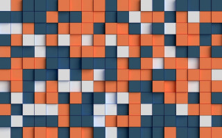 Colorful abstract squares orange blue - ernő rubik free wallpaper