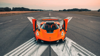 Orange sports car runway futurism - a orange sports car free wallpaper