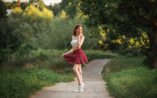Woman red white dress cell - elizabeth polunin free wallpaper for desktop