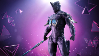Futuristic suit man sword lightbulb - warframe armor free wallpaper