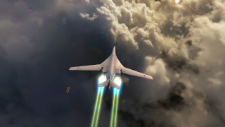 Jet clouds rocket sky sunset - two jet free wallpaper