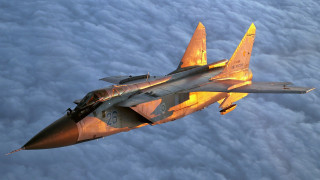 Fighterjet sky clouds sunset backlit - the sky above clouds free wallpaper