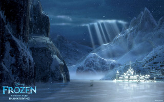 Frozen lake castle waterfall background - lake free wallpaper
